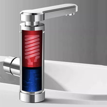 Laden Sie das Bild in den Galerie-Viewer, Wasserhahn Armatur mit Durchlauferhitzer mit LED-Anzeige. Komplette 3000W Armatur mit Stromanschluss.