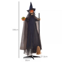 Laden Sie das Bild in den Galerie-Viewer, Halloween Hexe 190 cm mit LED-Lichter, Soundfunktion