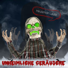 Laden Sie das Bild in den Galerie-Viewer, Halloween Dekoration Skelett 70 cm Halbkörper LED-Lichter Soundfunktion