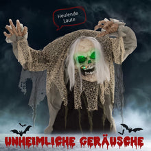 Laden Sie das Bild in den Galerie-Viewer, Halloween Dekoration Skelett 160 cm mit LED-Lichter Soundfunktion