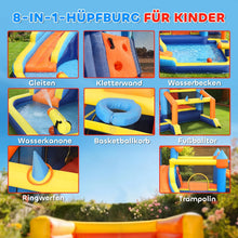Laden Sie das Bild in den Galerie-Viewer, Sommer-Hit! Hüpfburg 8-in-1 mit Wasserrutsche &amp; Gebläse