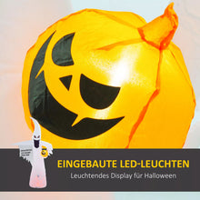 Laden Sie das Bild in den Galerie-Viewer, Halloween aufblasbarer Kürbis-Geist 240 cm mit LED-Lichtern