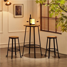 Laden Sie das Bild in den Galerie-Viewer, Barhocker 2er Set mit Bar-Tisch im Industriestil. Holz und Metall.