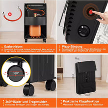 Laden Sie das Bild in den Galerie-Viewer, Gasheizofen – Effizient, mobil und leistungsstark. 4200 Watt!