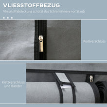 Laden Sie das Bild in den Galerie-Viewer, Stoffschrank, Faltschrank 1,70 Meter Höhe mit Reißverschluss, Kleiderschrank, hellgrau