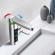 Laden Sie das Bild in den Galerie-Viewer, Wasserhahn Armatur mit Durchlauferhitzer mit LED-Anzeige. Komplette 3000W Armatur mit Stromanschluss.