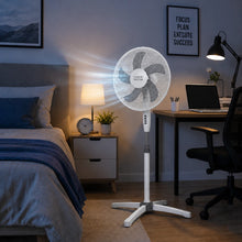 Laden Sie das Bild in den Galerie-Viewer, Standventilator Ø40 cm 125 cm Höhe. Luftkühler Ventilator Schwarz oder Weiß. Höhenverstellbar.
