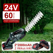 Laden Sie das Bild in den Galerie-Viewer, Akku-Heckenschere Strauchschere Gartenschere Rasenschere. Inkl. 2x Akku plus Ladegerät.