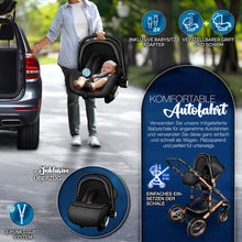 Laden Sie das Bild in den Galerie-Viewer, Kinderwagen 3 in 1 Kombi-Buggy Reisebuggy inkl. Auto- Babyschale. Faltbar.