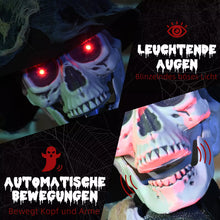 Laden Sie das Bild in den Galerie-Viewer, Halloween Dekoration Skelett Bräutigam 100 cm mit Geräuschen, Sound, Augenglühen