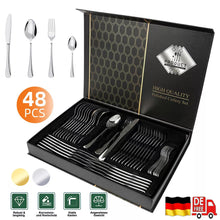 Laden Sie das Bild in den Galerie-Viewer, Besteckset Edelstahl Tafelbesteck 48 Teile für 12 Personen. Das besondere Angebot! Silber oder Gold.