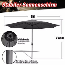 Laden Sie das Bild in den Galerie-Viewer, Sonnenschirm Ø300 cm mit Kurbel.