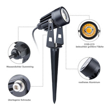 Laden Sie das Bild in den Galerie-Viewer, LED Gartenlicht 6er Set mit Gartenspieß. 6 x 3 Watt LED-Licht. Warmweiß.