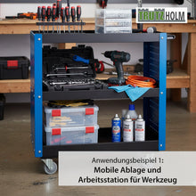 Laden Sie das Bild in den Galerie-Viewer, Werkstattwagen Servicewagen 3 Etagen – Stahl. Super preiswert. 70x39x79 cm.