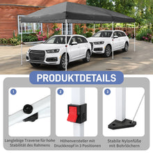 Laden Sie das Bild in den Galerie-Viewer, Faltpavillon 3 x 6 m Pop-Up – Partyzelt, Eventzelt &amp; Gartenzelt mit 4 Moskitonetzen in Grau, Blau oder beige