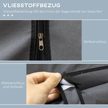Laden Sie das Bild in den Galerie-Viewer, Stoffschrank, Faltschrank 1,63 Meter Höhe mit Reißverschluss, Kleiderschrank, Dunkelgrau