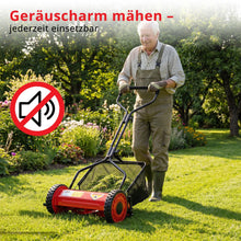 Laden Sie das Bild in den Galerie-Viewer, Spindelmäher lautloser Rasenmäher 350mm Schnittbreite 20L Fangkorb Rasen