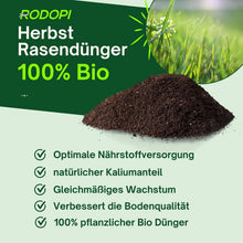 Laden Sie das Bild in den Galerie-Viewer, Rasendünger Herbst spezial. Kaliumreich, staubarmes Granulat. Bio-Rasendünger. 3kg,7kg, 20kg.