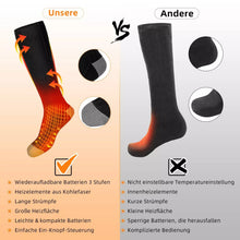 Laden Sie das Bild in den Galerie-Viewer, Heizbares Paar Socken mit 2 x Akku 4000 mAh. Nie mehr kalte Füße! Perfekt in der kalten Jahreszeit.