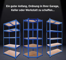 Laden Sie das Bild in den Galerie-Viewer, Eckteil zu Schwerlastregalen für Regale 180 x 90 x 40 cm bis 875 kg Eckregal Farbe blau