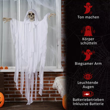Laden Sie das Bild in den Galerie-Viewer, Halloween Hängender Horror Geist 153 cm mit LED Augen, glühend.