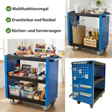 Laden Sie das Bild in den Galerie-Viewer, Werkstattwagen Servicewagen 3 Etagen – Stahl. Super preiswert. 70x39x79 cm.