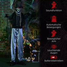 Laden Sie das Bild in den Galerie-Viewer, Halloween Dekoration Skelett Bräutigam 100 cm mit Geräuschen, Sound, Augenglühen
