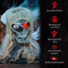 Laden Sie das Bild in den Galerie-Viewer, Halloween einäugige Mumie. Krabbelnde Mumie mit rot leuchtenden Augen