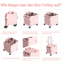 Laden Sie das Bild in den Galerie-Viewer, Faltbarer Einkaufstrolley Transportwagen. Einfach aufklappen. Braucht gefaltet nur sehr wenig Platz.