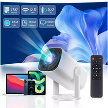 Laden Sie das Bild in den Galerie-Viewer, Mini-Beamer rechteckiges Gehäuse, 4K UHD Heimkino Projektor LCD 5G WiFi Bluetooth Taschenkino für Iphone und Android