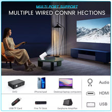 Laden Sie das Bild in den Galerie-Viewer, Mini-Beamer rechteckiges Gehäuse, 4K UHD Heimkino Projektor LCD 5G WiFi Bluetooth Taschenkino für Iphone und Android