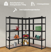 Laden Sie das Bild in den Galerie-Viewer, Eckteil zu Schwerlastregalen für Regale 180 x 90 x 40 cm bis 875 kg Eckregal Farbe schwarz