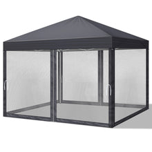 Laden Sie das Bild in den Galerie-Viewer, Faltpavillon 3 x 3 m Pop-Up – Partyzelt, Eventzelt &amp; Gartenzelt mit 4 Moskitonetzen in Grau, Blau oder beige