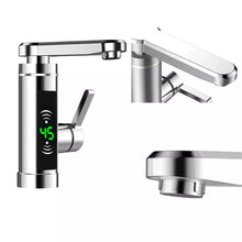 Laden Sie das Bild in den Galerie-Viewer, Wasserhahn Armatur mit Durchlauferhitzer mit LED-Anzeige. Komplette 3000W Armatur mit Stromanschluss.