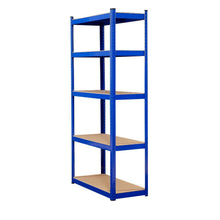 Laden Sie das Bild in den Galerie-Viewer, 2er Set blaue Schwerlastregale 180 x 90 x 40 cm jeweils bis 875 kg