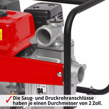 Laden Sie das Bild in den Galerie-Viewer, Wasserpumpe mit 6,5 PS Motor (4-Takt). 2 Zoll Schlauchanschluss. 32.000 Liter / Stunde Förderleistung.