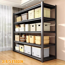 Laden Sie das Bild in den Galerie-Viewer, Kinderleichter Aufbau! Schwerlastregale der neuen Generation. 80-200 cm Höhe. Verschiedene Größen. Mit 3, 4 oder 5 Böden.