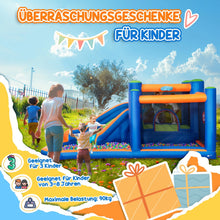 Laden Sie das Bild in den Galerie-Viewer, Das Highlight für den Garten: Hüpfburg mit Wasserpark und Basketballkorb
