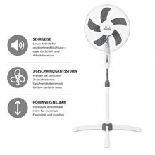 Laden Sie das Bild in den Galerie-Viewer, Standventilator Ø40 cm 125 cm Höhe. Luftkühler Ventilator Schwarz oder Weiß. Höhenverstellbar.