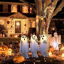 Laden Sie das Bild in den Galerie-Viewer, Halloween 3er Set Geister-Hofpfahl mit LED-Lichtern