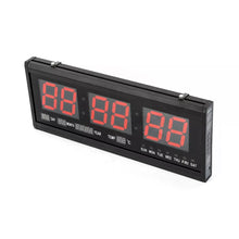 Laden Sie das Bild in den Galerie-Viewer, LED-Wand- &amp; Tischuhr, Jumbo-Uhrzeit, 48cm Breite, Hygro-/Thermometer