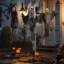 Laden Sie das Bild in den Galerie-Viewer, Halloween 3er-Set Skelett in Lebensgröße 90/110/200cm Hängend