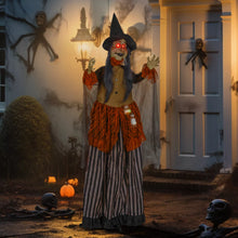 Laden Sie das Bild in den Galerie-Viewer, Halloween-Hexe 183 cm mit roten Augen LED-Lichter, Soundfunktion