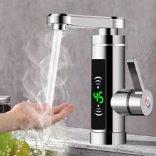 Laden Sie das Bild in den Galerie-Viewer, Wasserhahn Armatur mit Durchlauferhitzer mit LED-Anzeige. Komplette 3000W Armatur mit Stromanschluss.