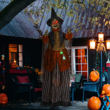 Laden Sie das Bild in den Galerie-Viewer, Halloween-Hexe 183 cm mit roten Augen LED-Lichter, Soundfunktion
