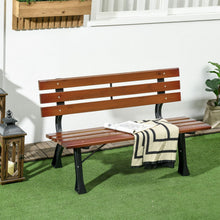 Laden Sie das Bild in den Galerie-Viewer, Parkbank mit Rückenlehne. 120 cm Breite. Dunkles Holz. 2-Sitzer. Im typischen Parkbank-Look. Lamellen.