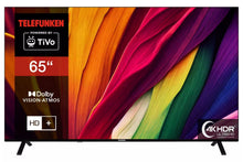 Laden Sie das Bild in den Galerie-Viewer, Telefunken Fernseher 65 Zoll (1,65 Meter) Smart TV 4K UHD Dolby Vision HDR Triple-Tuner HD+