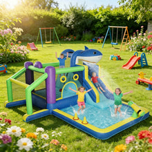 Laden Sie das Bild in den Galerie-Viewer, Planschen, Springen, Toben, Hüpfen und Spielen – 8-in-1 Hai-Wasserpark