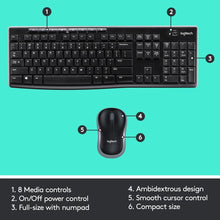Laden Sie das Bild in den Galerie-Viewer, Deutsche Logitech MK Wireless Combo Funk-Tastatur plus Maus-Set. QWERTZ