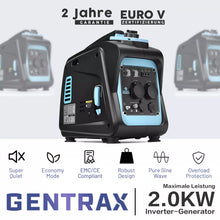 Laden Sie das Bild in den Galerie-Viewer, Inverter Stromgenerator 2000 Watt Notstromaggregat sparsam und für empfindliche Geräte geeignet